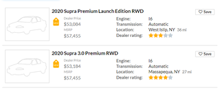 Illustration for article titled The Supra went on sale officially this week. Let's see who has the lowest price